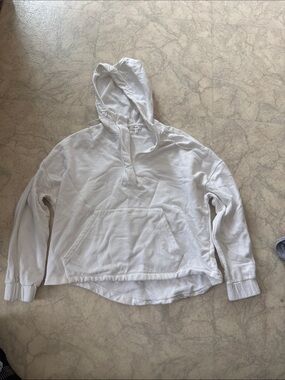 knix White Hooded Pullover Sweatshirt